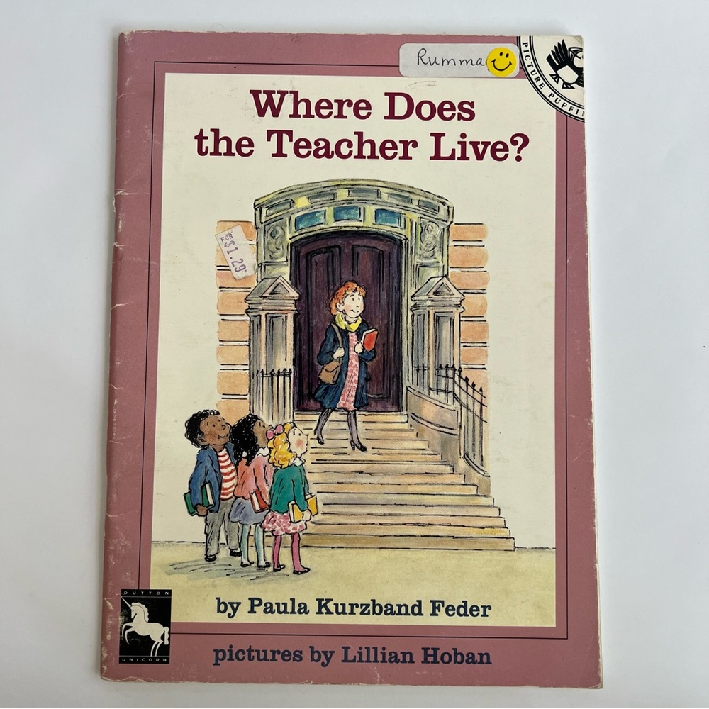 Where does the Teacher Live? By Paula Kurzband Feder kids reading paperback 1979